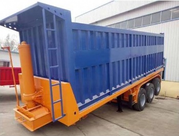 Dumping semi-trailer truck