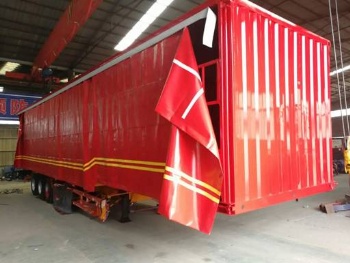 Canvas side curtain box semi-trailer